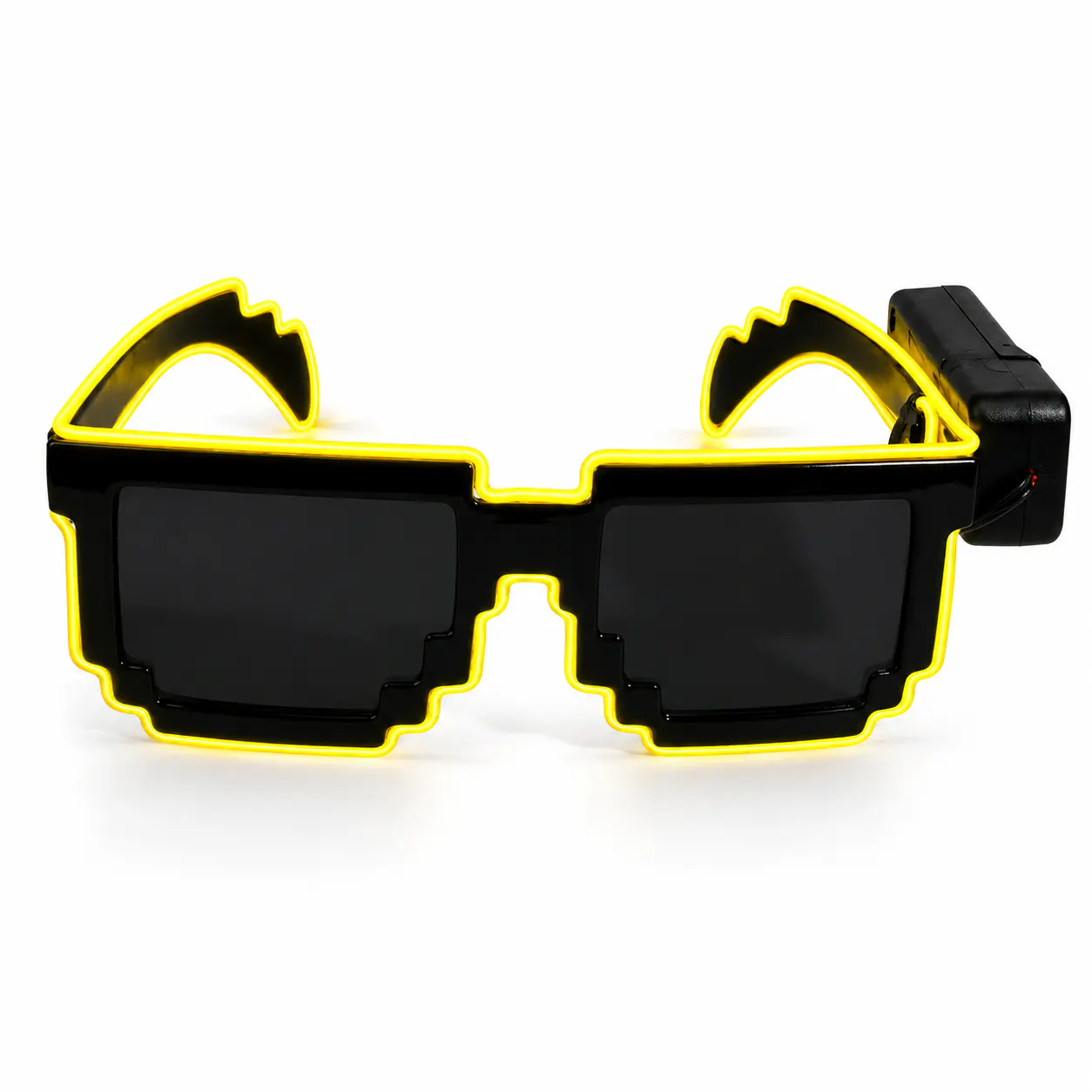 Pixel-Edge Neon Party Glasses