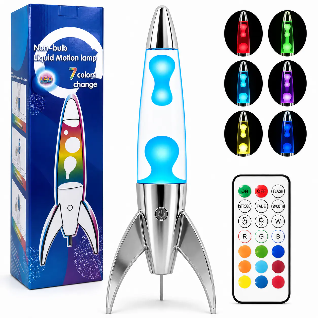 Tripod Rocket Lava Lamp