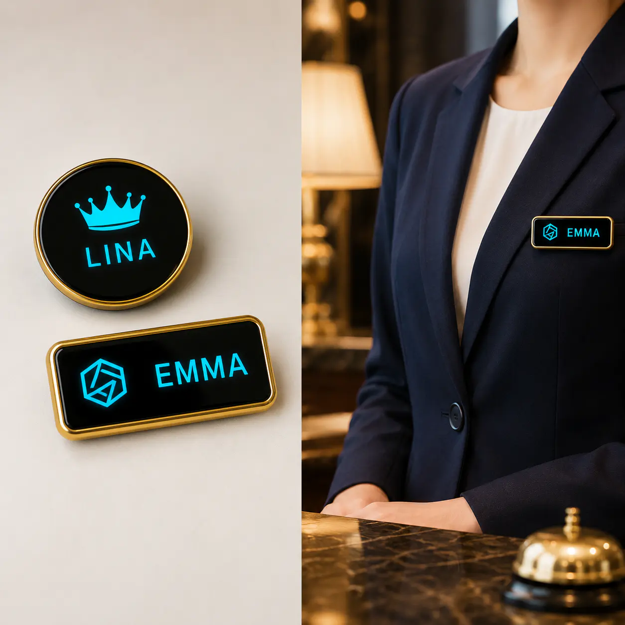 Rechargeable Metal LED Event Badge