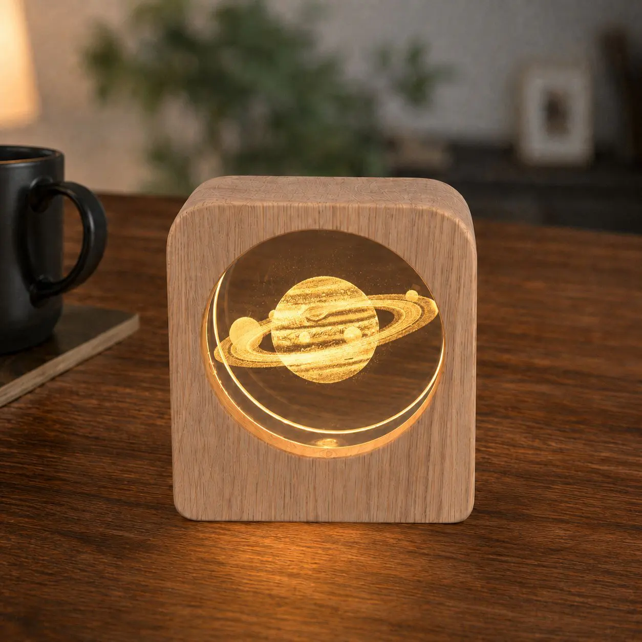 Square Frame Crystal Disc Night Light