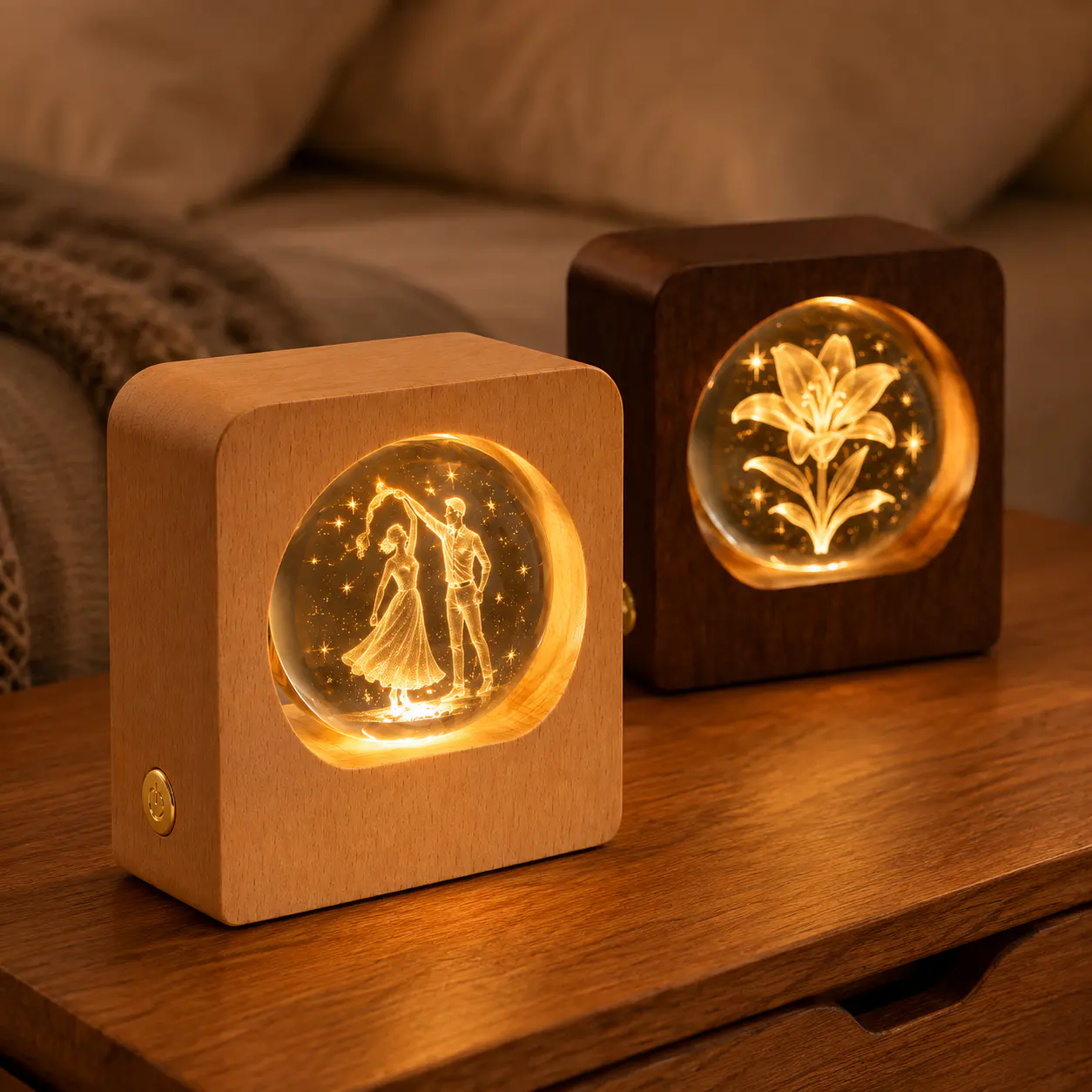 Wooden House Crystal Ball Night Light