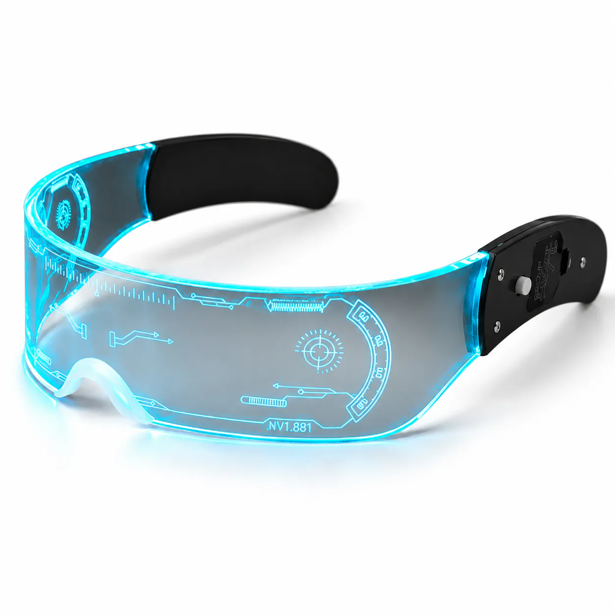 Dual-side RGB acrylic party glasses with colorful transparent lighting